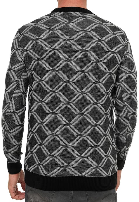 Feinstrick mit Karo-Muster Rundhals-Pullover - Image 5
