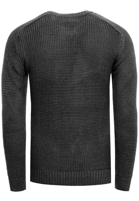 Grobstrick Slim Fit Rundhals-Pullover - Image 2