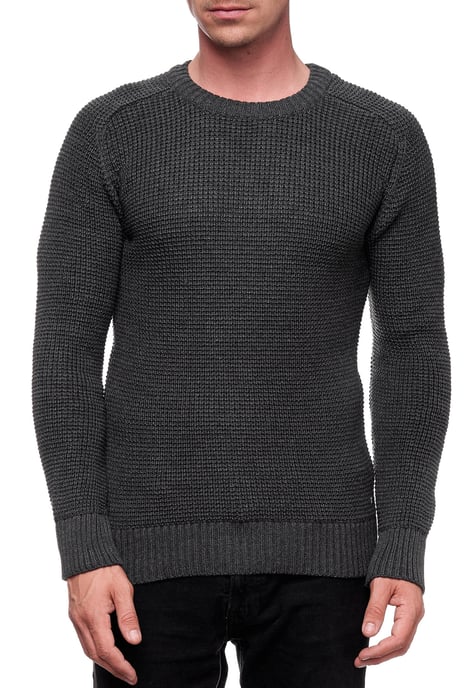 Grobstrick Slim Fit Rundhals-Pullover - Image 3