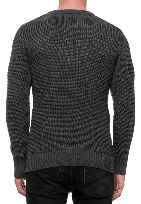Grobstrick Slim Fit Rundhals-Pullover - Image 4