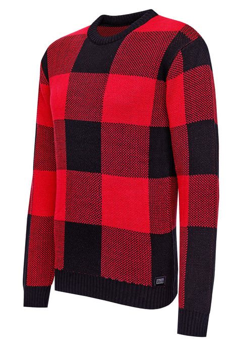 Schwerer Karo Kontrast Grobstrick Pullover - Image 2