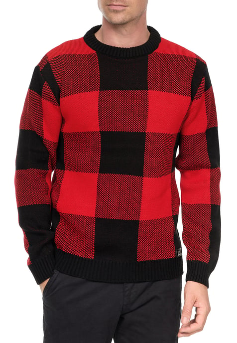 Schwerer Karo Kontrast Grobstrick Pullover - Image 4