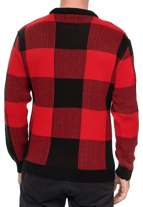 Schwerer Karo Kontrast Grobstrick Pullover - Image 5