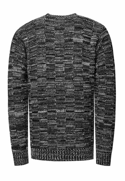 Kontrast Grobstrick Rundhals-Pullover - Image 3