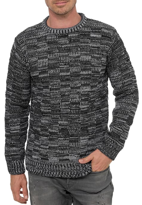 Kontrast Grobstrick Rundhals-Pullover - Image 4