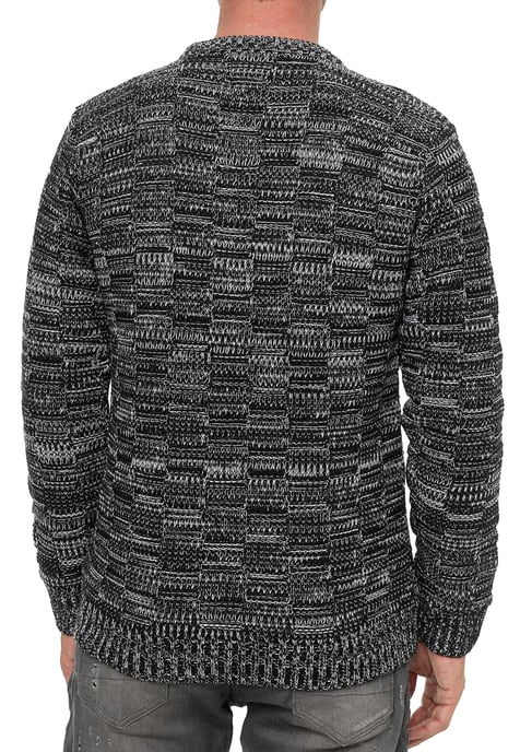 Kontrast Grobstrick Rundhals-Pullover - Image 5
