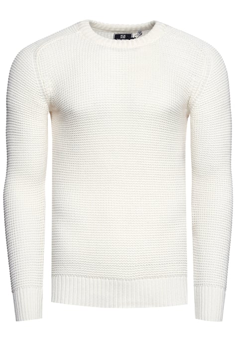 Grobstrick Slim Fit Rundhals-Pullover - Image 1