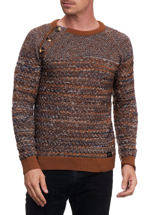 Side Button-Placket Rundhals-Pullover - Image 3