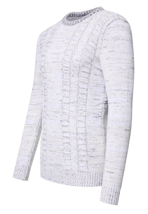 Grobstrick mit Kontrastfarben Rundhals-Pullover - Image 2