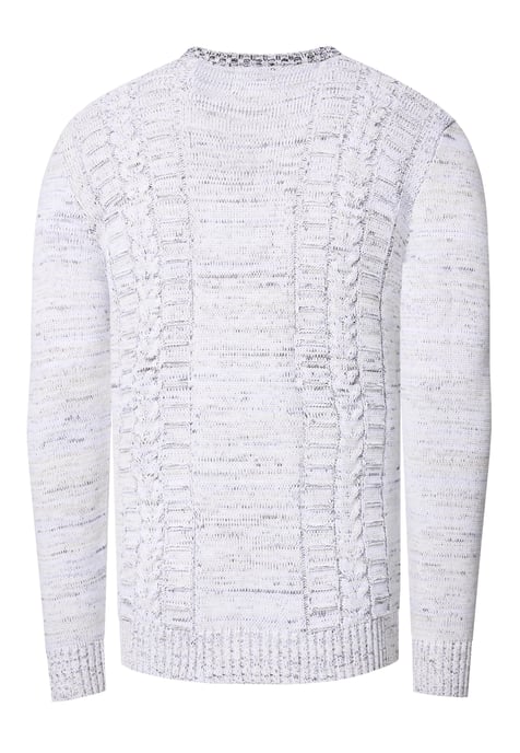 Grobstrick mit Kontrastfarben Rundhals-Pullover - Image 3