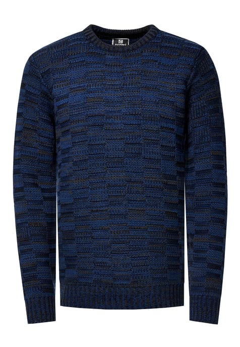 Kontrast Grobstrick Rundhals-Pullover - Image 1
