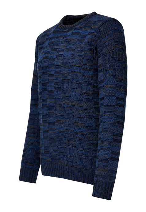 Kontrast Grobstrick Rundhals-Pullover - Image 2