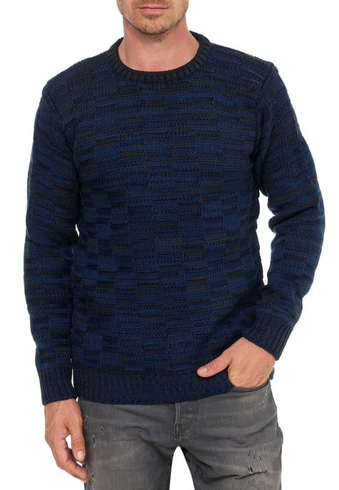 Kontrast Grobstrick Rundhals-Pullover - Image 4