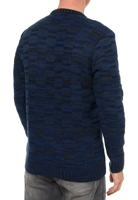 Kontrast Grobstrick Rundhals-Pullover - Image 5