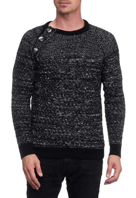 Side Button-Placket Rundhals-Pullover - Image 3
