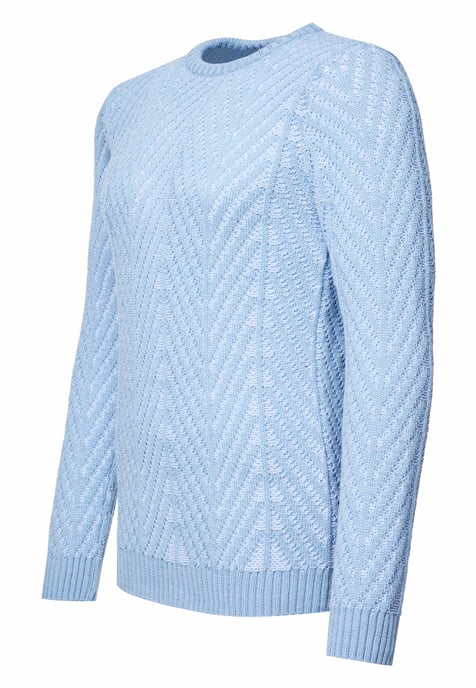 Grobstrick mit Muster Rundhals-Pullover - Image 2