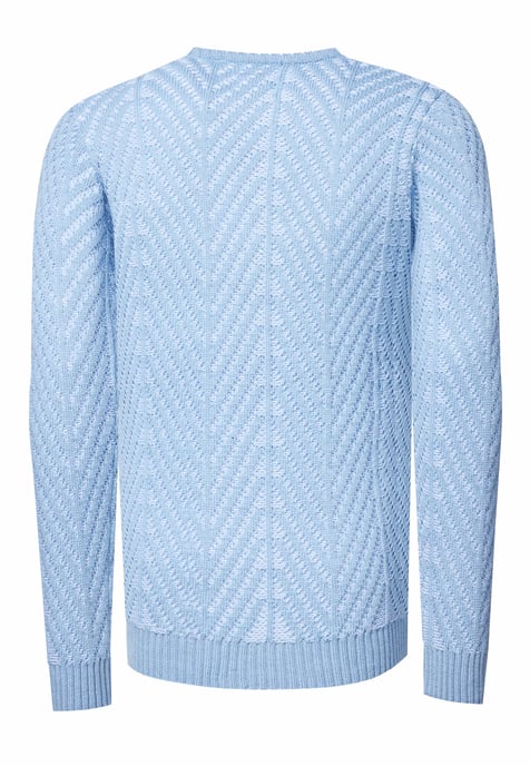 Grobstrick mit Muster Rundhals-Pullover - Image 3