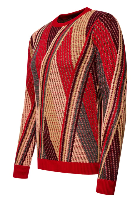 Feinstrick Colorblock Rundhals-Pullover - Image 2