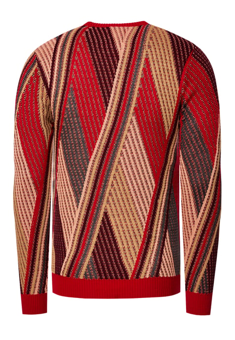 Feinstrick Colorblock Rundhals-Pullover - Image 3