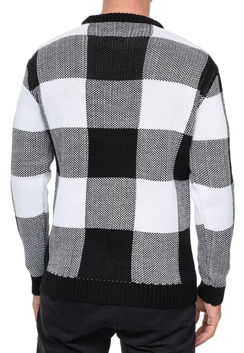Schwerer Karo Kontrast Grobstrick Pullover - Image 5