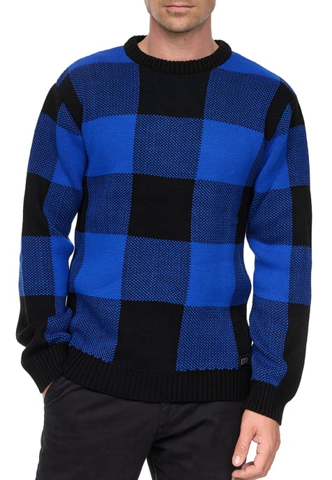 Schwerer Karo Kontrast Grobstrick Pullover - Image 4