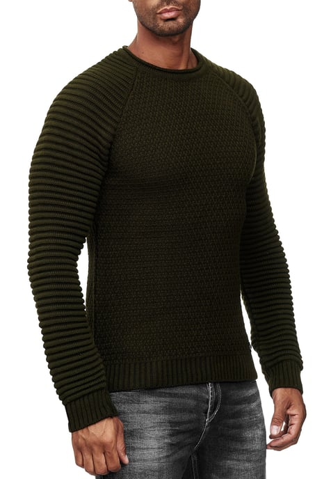 Schwerer Biker Grobstrick Rundhals-Pullover - Image 3