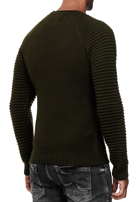 Schwerer Biker Grobstrick Rundhals-Pullover - Image 4