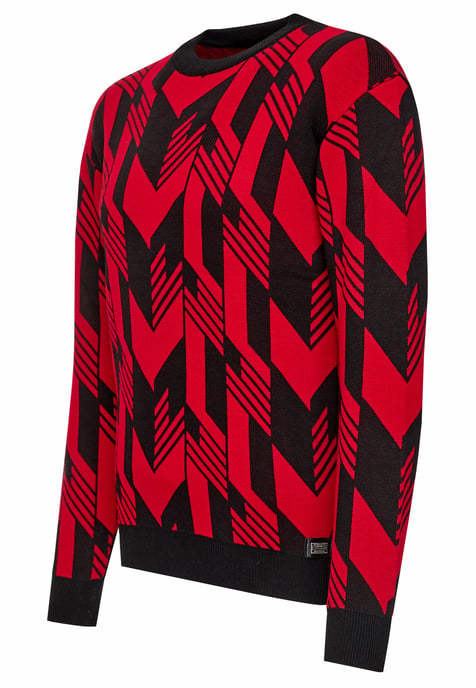 Kontrast Feinstrick Rundhals-Pullover - Image 2