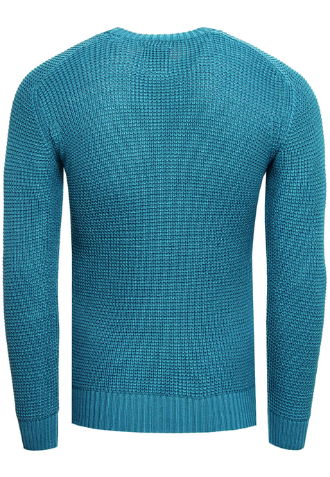 Grobstrick Slim Fit Rundhals-Pullover - Image 2