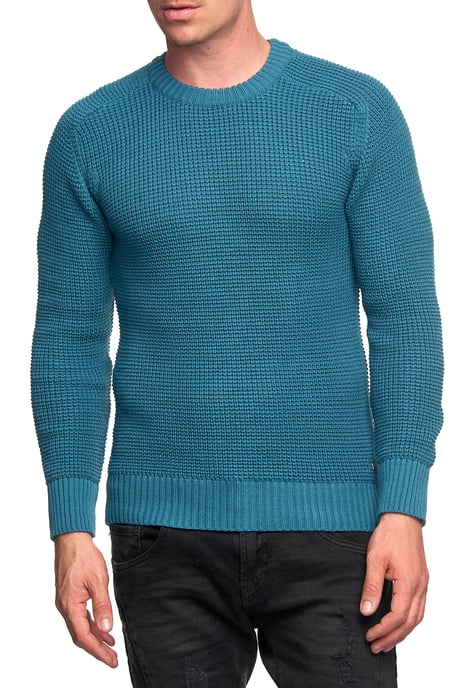Grobstrick Slim Fit Rundhals-Pullover - Image 3