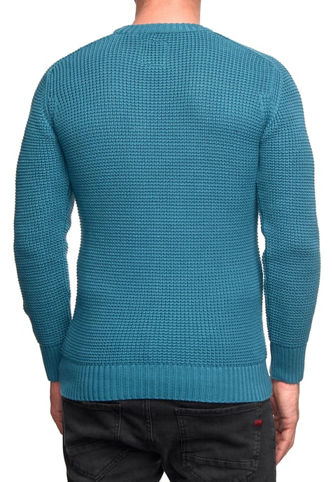 Grobstrick Slim Fit Rundhals-Pullover - Image 4
