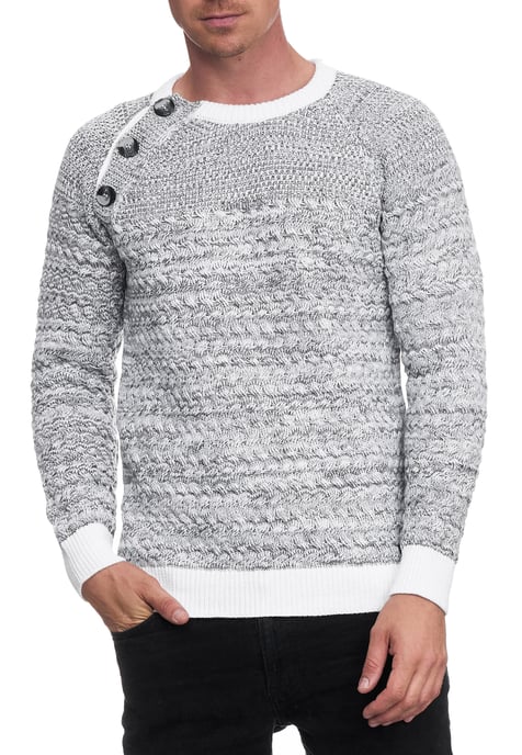 Side Button-Placket Rundhals-Pullover - Image 3