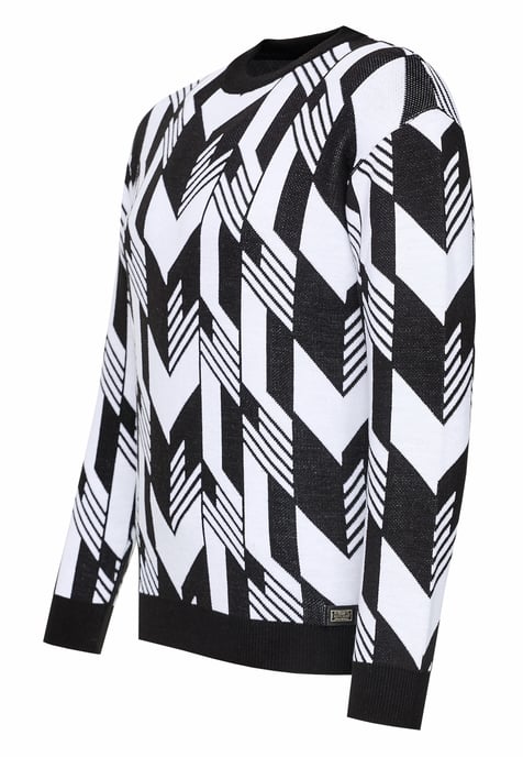 Kontrast Feinstrick Rundhals-Pullover - Image 2