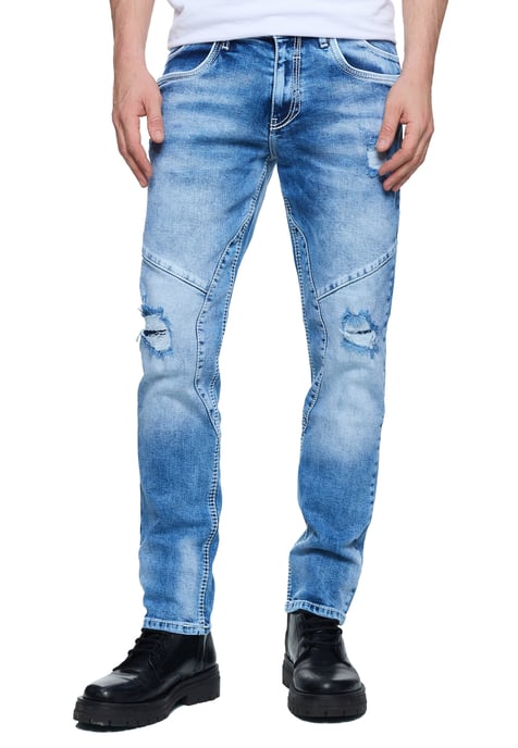 Jeans Hose "NISHO" Straight-Fit Biker Cotton-Stretch - Image 4