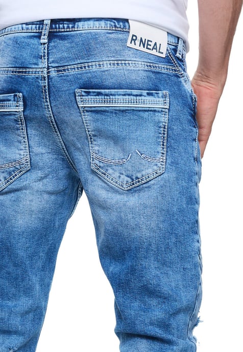 Jeans Hose "NISHO" Straight-Fit Biker Cotton-Stretch - Image 6