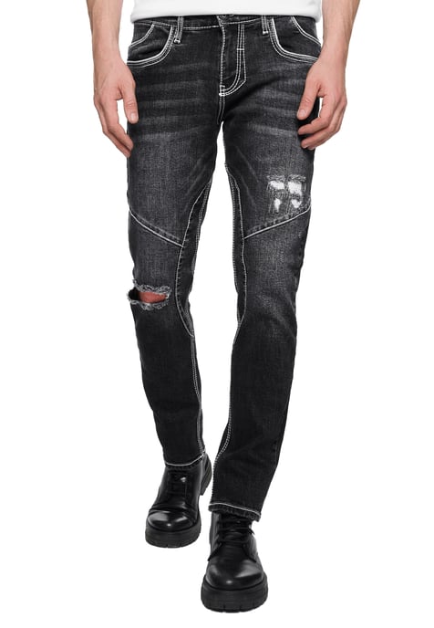 Jeans Hose "NISHO" Straight-Fit Biker Cotton-Stretch - Image 4