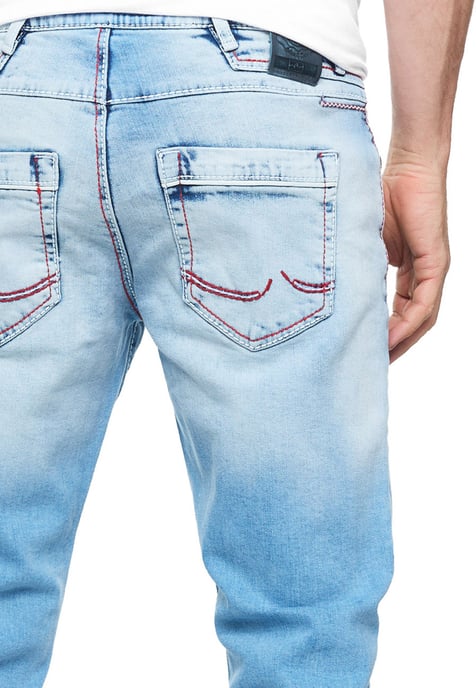 Jeans Hose "TOYAMA" Regular Fit mit Kontrast Naht - Image 6