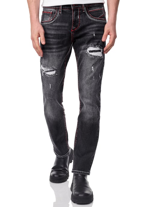 Jeans Hose "ODAR" Destroyed Regular Fit Stretch - Image 4