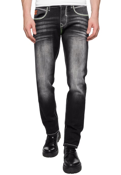 Jeans Hose "TOYAMA" Regular Fit mit Kontrast Naht - Image 4