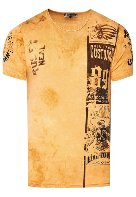 Washed Biker T-Shirt mit Front & Back Prints - Image 1