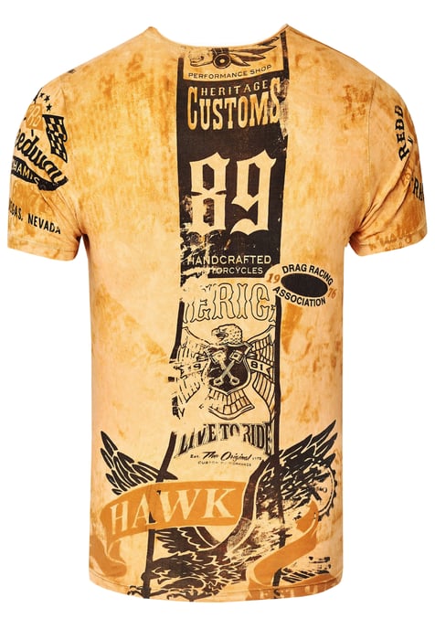 Washed Biker T-Shirt mit Front & Back Prints - Image 2