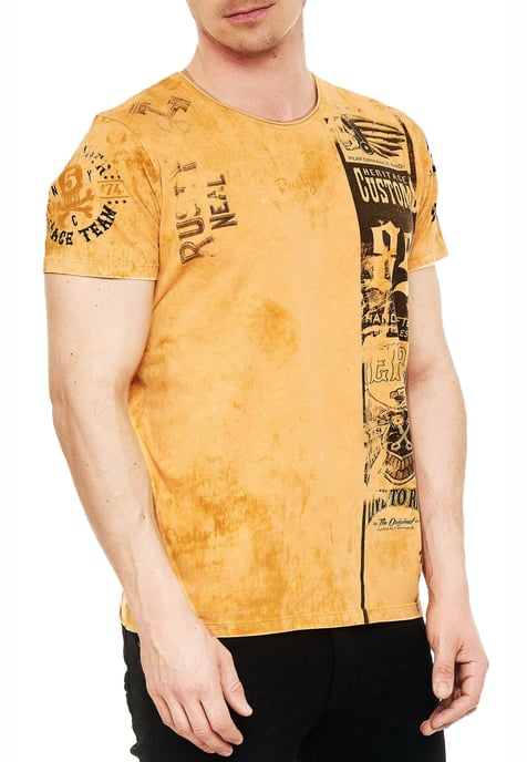 Washed Biker T-Shirt mit Front & Back Prints - Image 3