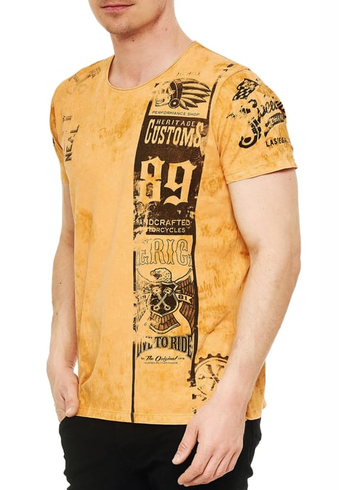 Washed Biker T-Shirt mit Front & Back Prints - Image 4