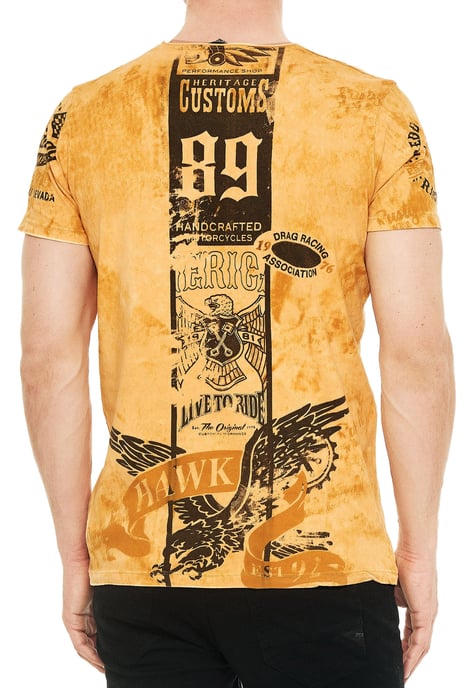 Washed Biker T-Shirt mit Front & Back Prints - Image 5