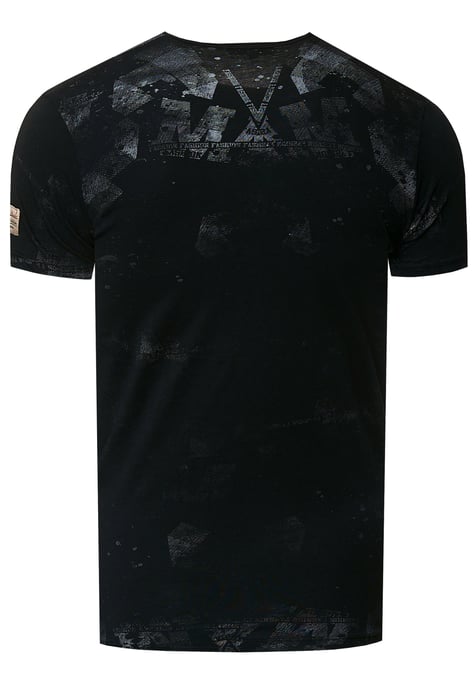 V-Neck T-Shirt Verwaschen mit Seitlichem Logo Print - Image 2