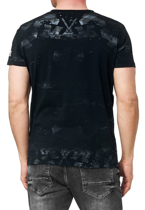 V-Neck T-Shirt Verwaschen mit Seitlichem Logo Print - Image 4