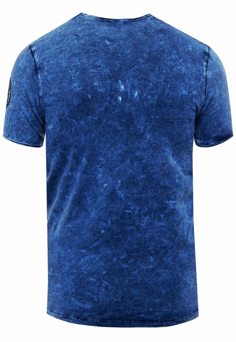 Oil-Washed T-Shirt mit Seitlicher Knopfleiste und Prints - Image 2
