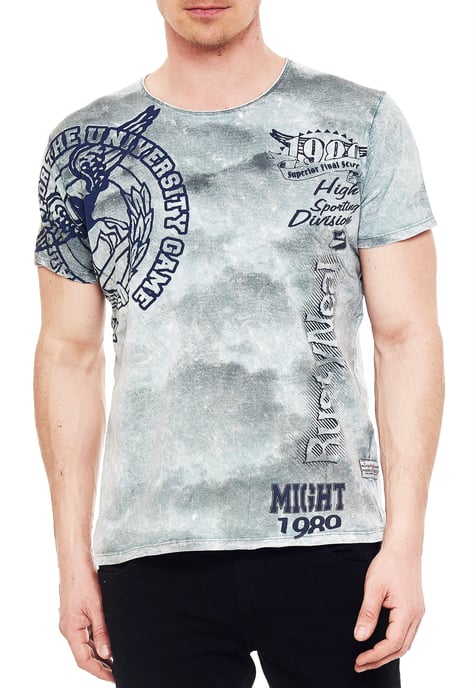 Acid Washed T-Shirt mit Prints - Image 3