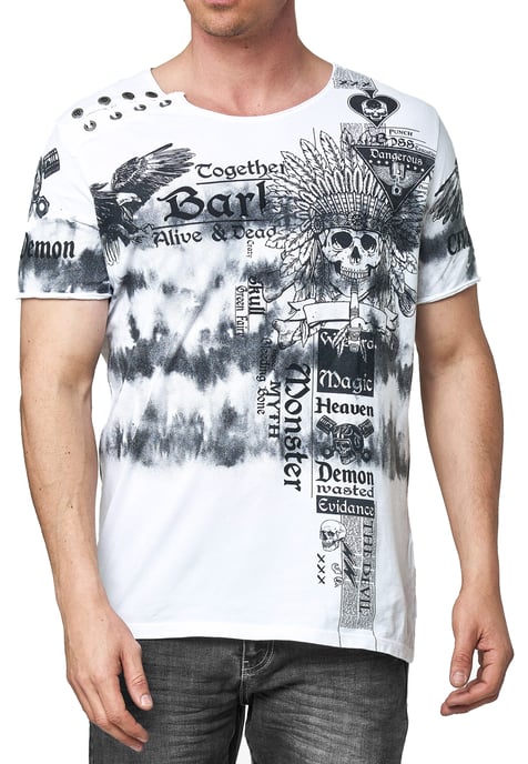Color Tie Dye Batik T-Shirt mit Front-Print - Image 3