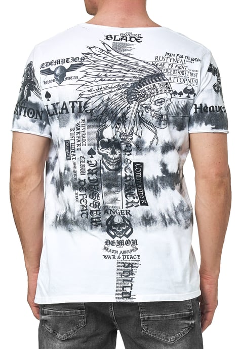 Color Tie Dye Batik T-Shirt mit Front-Print - Image 4